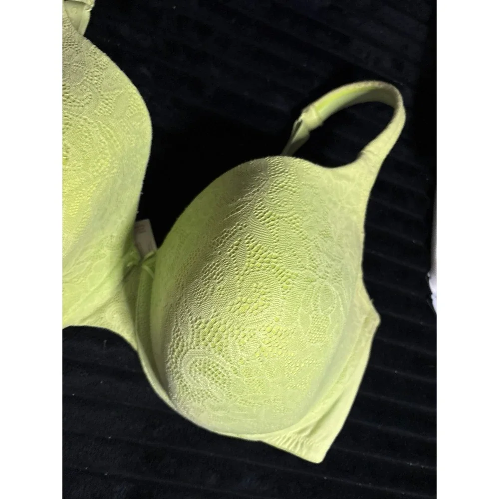 Cacique Lime Green Full Figure Lace Detail Lightly‎ Lined Underwire Bra, 42F